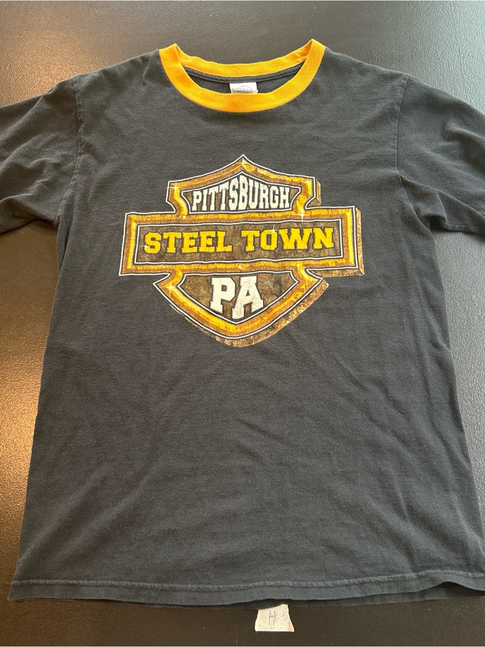 Pittsburgh Steel Town PA Black & Yellow Graphic Tee